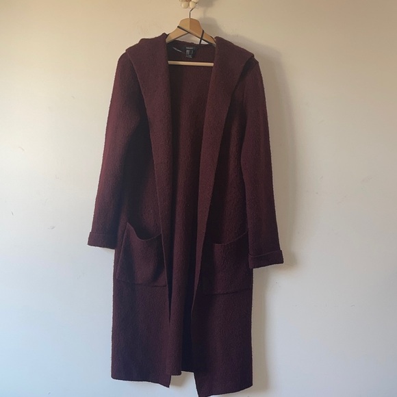 Forever 21 Deep Red Hooded Cardigan - Picture 9 of 14